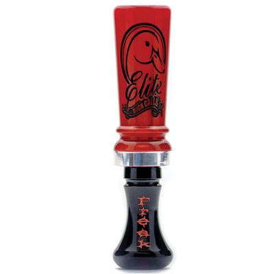 Acrylic Duck Call - Cache Series for Mallard, Wood Duck, Teal, Gadwall & Pintail - Single Reed or Double Reed Hunting Calls (The Freak - Single Reed, Red Pearl/Black)