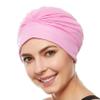 Beemo Swim Caps for Women Swimming Turban Polyester Latex Lined Pleated for Ladies-2pk BLK/LP view 2