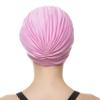 Beemo Swim Caps for Women Swimming Turban Polyester Latex Lined Pleated for Ladies-2pk BLK/LP view 4