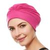 Beemo Swim Caps for Women Swimming Turban Polyester Latex Lined Pleated for Ladies-2pk HP/NA view 2