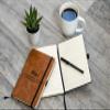 Rico Industries NCAA Alabama State Hornets Brown Laser Engraved Small Notepad Jounral/Notepad 8.25" x 5.25"- Office Accessory view 2