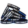 15 NOT Today Thin Blue Line Wristbands Police Law Enforcement Bracelets view 1