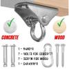 Yes4All 1000 LB Punching Heavy Bag Hanger, Steel Heavy Duty Swing Hanger Bolts for Wood and Concrete - 180 Swing view 4