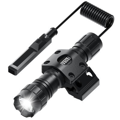Feyachi Tactical Flashlight 1200 Lumen, with M Lock Mount, Dual Switch (Momentary/Constant-On), Rainproof and Shockproof, Aluminum Body, Includes Pressure Switch & Offset Mount