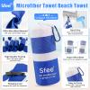 Sfee 2 in 1 Microfiber Beach Towel, Quick Dry Towel Travel Camping Towel Super Absorbent Compact Lightweight Sports Gym Towels Set for Beach, Gym, Hiking, Pool, Backpacking, Bath, Yoga view 2