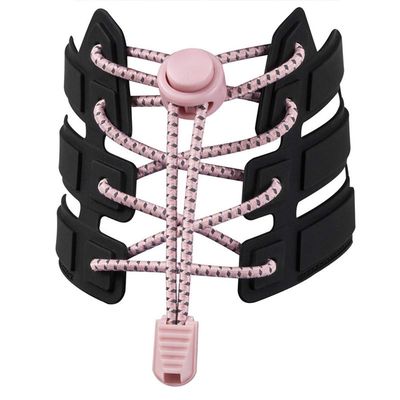 AKOAK 1 Pair Outdoor Sports Lazy Shoelaces, Reflective Elastic Round Color Casual Shoelaces (pink)