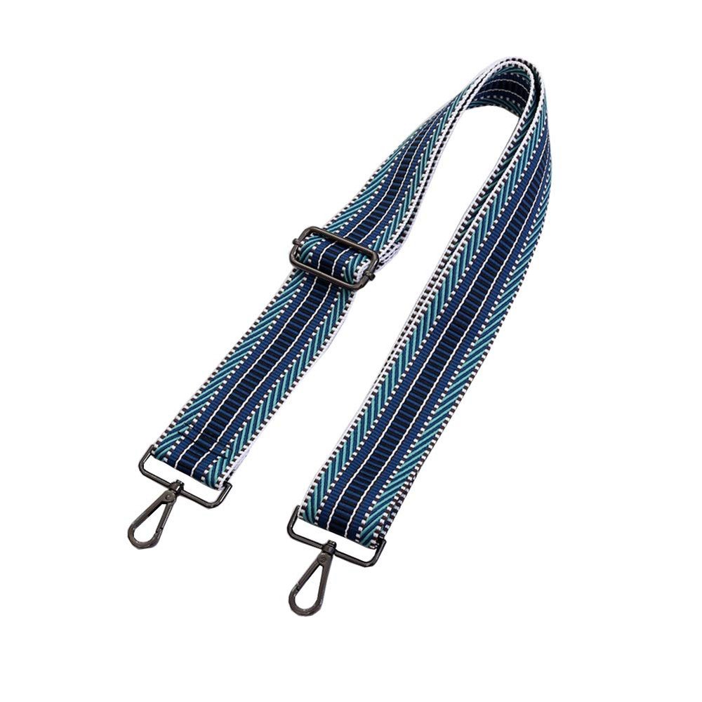 Umily Wide Shoulder Strap Adjustable Replacement Belt Guitar Style Cross body Handbag Purse Strap, Blue (Silver Black Metal), Medium
