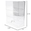 Plymor Clear Acrylic Locking Display Case with Sliding Back, 3 Angled Shelves (Mirrored), 21.75" H x 13.25" W x 7.5" D view 2