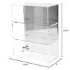 Plymor Clear Acrylic Locking Display Case with Sliding Back, 2 Shelves (Mirrored), 12.75" H x 10.25" W x 5" D view 2