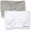 Calvin Klein Kids Girls' Seamless Bandeau Bra Multipack, White/Heather Grey, Medium view 1