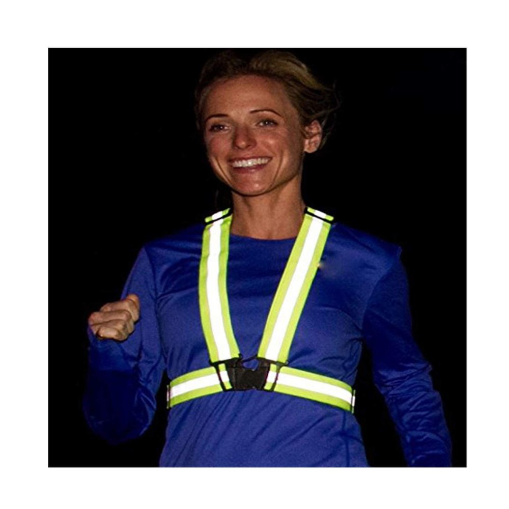 MioCloth Adjustable Reflective Vest Straps Belt Armband Set Night Dark Winter Outdoor Safety Patrol Road Runner Cycling Gear for Men Women Bright Neon Green Walking Running Accessories for Night