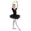 Freebily Girls Ruffle Flying Short Sleeve Ballet Dance Dress for Gymnastic Athletic Leotard Tutu Skirted Dancing Costume Short Sleeve Black 4-5 view 2