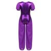 Moily Girls Ballet Princess Costume Metallic Camisole Top Chiffon Splice Unitard Jumpsuit Lyrical Dancewear Metallic Purple 6 Years view 2