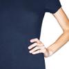 American Apparel Women's Fine Jersey Fitted Short Sleeve T-Shirt, Navy, Large view 4