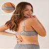 Deyllo Womens Push Up Lace Bra Comfort Padded Underwire Bra Lift Up Add One Cup(Unique Grey,36DD) view 3