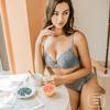 Deyllo Womens Push Up Lace Bra Comfort Padded Underwire Bra Lift Up Add One Cup(Unique Grey,36DD) view 4