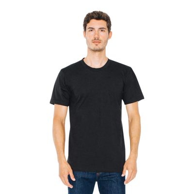 American Apparel Unisex Organic Fine Jersey Short Sleeve T-Shirt, Black, Large