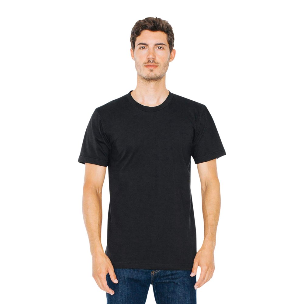 American Apparel Unisex Organic Fine Jersey Short Sleeve T-Shirt, Black, Large