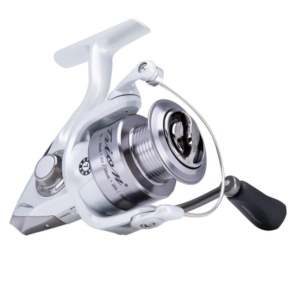 Pflueger Trion Spinning Reel, Size 35 Fishing Reel, Right/Left Handle Position, Graphite Body and Rotor, Corrosion-Resistant, Aluminum Spool, Front Drag System, Silver