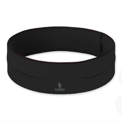FlipBelt Classic Running Belt for Phone and Small Accessories, Exercise Waist Pouch for Women and Men, XXS Black
