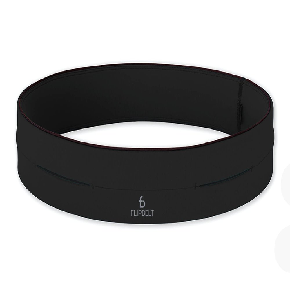 FlipBelt Classic Running Belt for Phone and Small Accessories, Exercise Waist Pouch for Women and Men, XXS Black