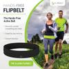 FlipBelt Classic Running Belt for Phone and Small Accessories, Exercise Waist Pouch for Women and Men, XXS Black view 2