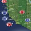 Push Pin Travel Maps Customizable Wall Art - Football Stadiums - Solid Wood Cherry - Framed Pin Map, Includes 150 Pins - Handcrafted in USA - 27.5" x 39.5" view 3