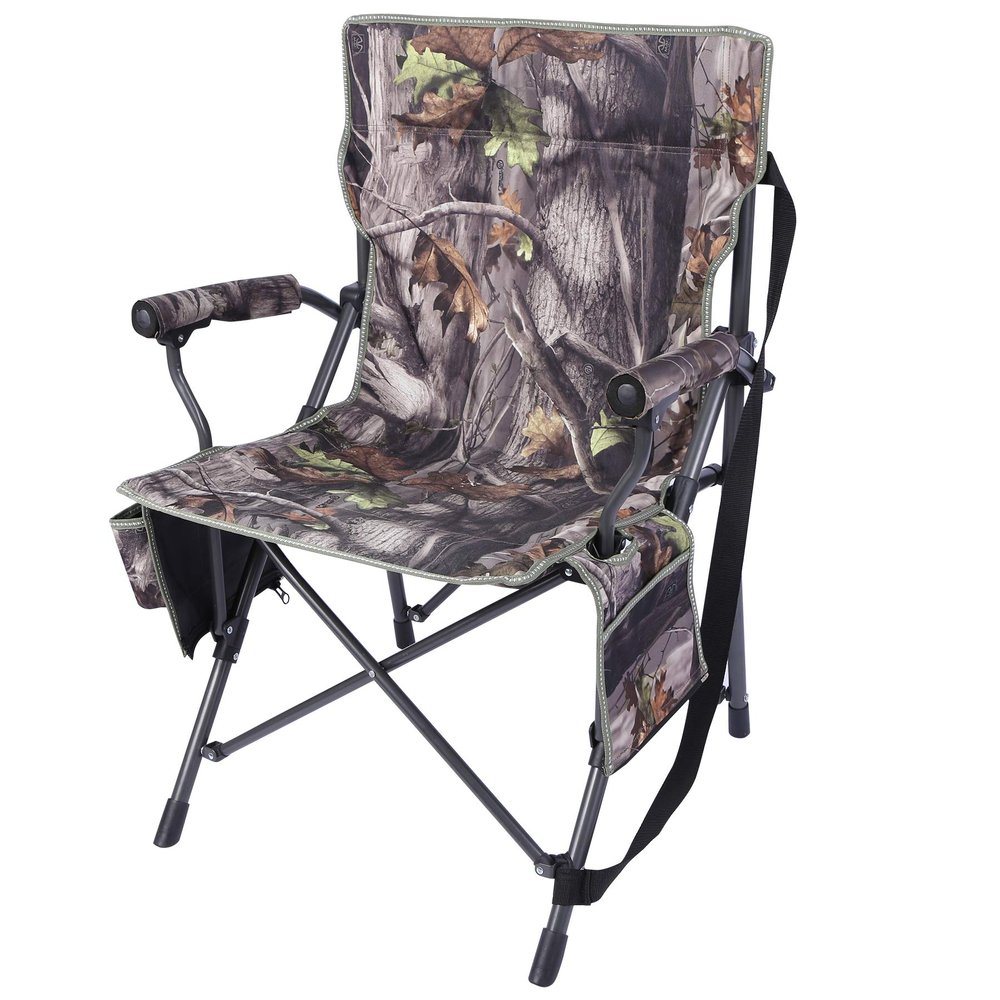 REDCAMP Oversized Hunting Chairs for Blinds, Portable Folding Camo Camping Chairs for Adults Hunting Seats with Hard Arms for Outside Outdoor, Camouflage