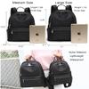 zhongningyifeng Backpack Purse for Women Nylon Lightweight, Travel Casual Daypack Silver Zippers, Black (Medium) view 2