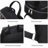 zhongningyifeng Backpack Purse for Women Nylon Lightweight, Travel Casual Daypack Silver Zippers, Black (Medium) view 4