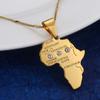 African Map Pendant Necklace Women 24K Gold Color Pendant Jewelry Men African Map Hiphop Item Wholesale (Gold-1) view 2