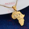 African Map Pendant Necklace Women 24K Gold Color Pendant Jewelry Men African Map Hiphop Item Wholesale (Gold-1) view 3