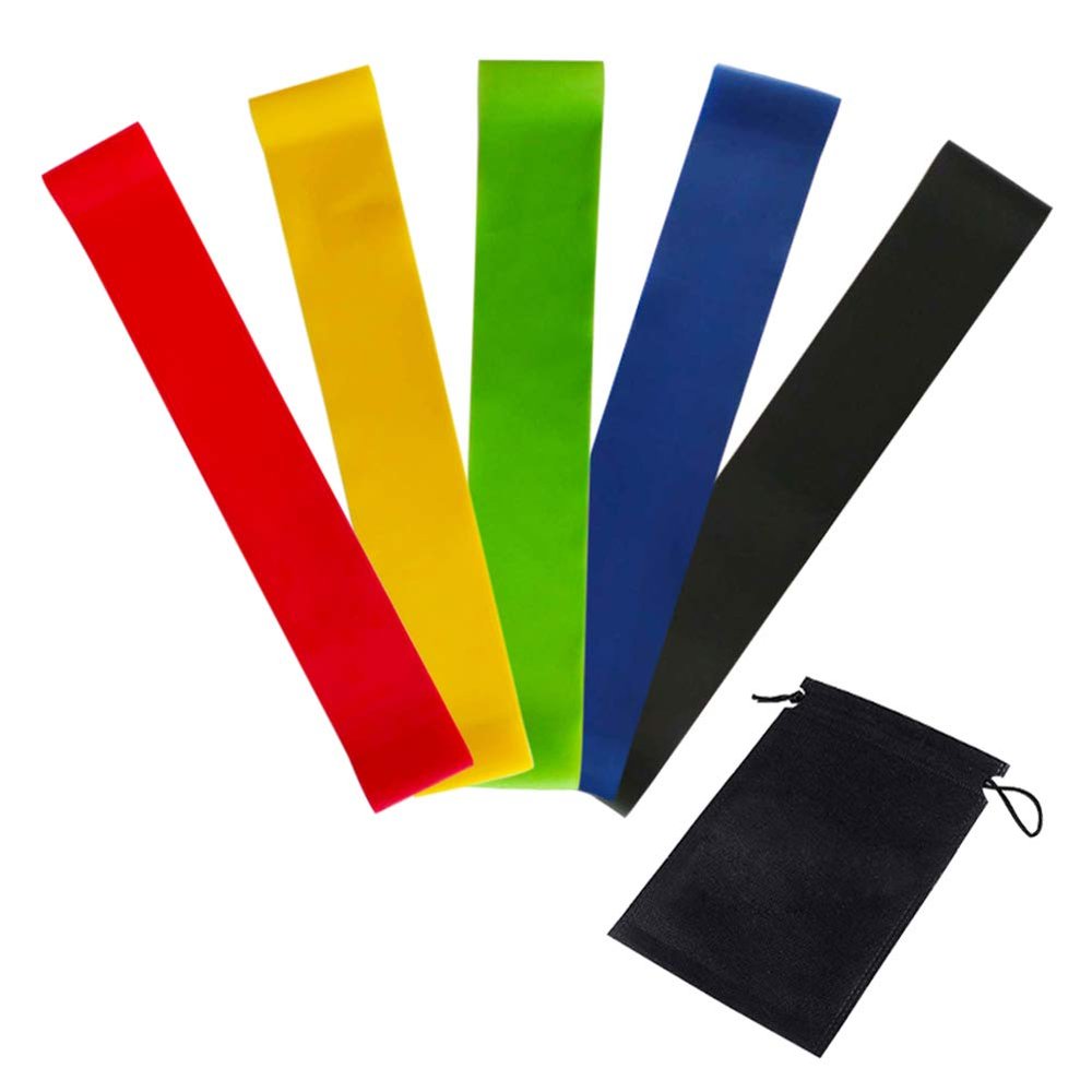 AKOAK 5 Pcs/Set Yoga Resistance Band Strength Fitness with Squat Elastic Band, Fitness Yoga Training Equipment