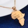 African Map Pendant Necklace Women 24K Gold Color Pendant Jewelry Men African Map Hiphop Item Wholesale (Rose Gold) view 2
