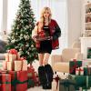 Barelove Leg Warmers for Womens Winter Faux Fur Leg Fuzzy, Plush Soft Furry Long Boot Cuff Covers Halloween Santa Valentine's Day Costume for Parties (Black) view 2