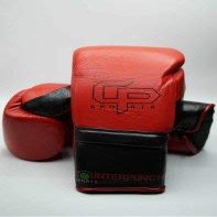 Counterpunchsports - 16 oz Lace Up Gloves for Sparring 100% Cowhide Leather, Superior Protection for Your Hands with Single Mold Technology (Red & Black)