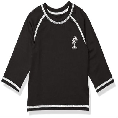 iXtreme Boys Long Sleeve Palm Tree Rash Guards, Black, 14/16