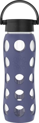 Lifefactory Classic Cap, Dusty Purple 22-Ounce Glass Water Bottle with Protective Silicone Sleeve, 22 Ounce,LG4311BDP4
