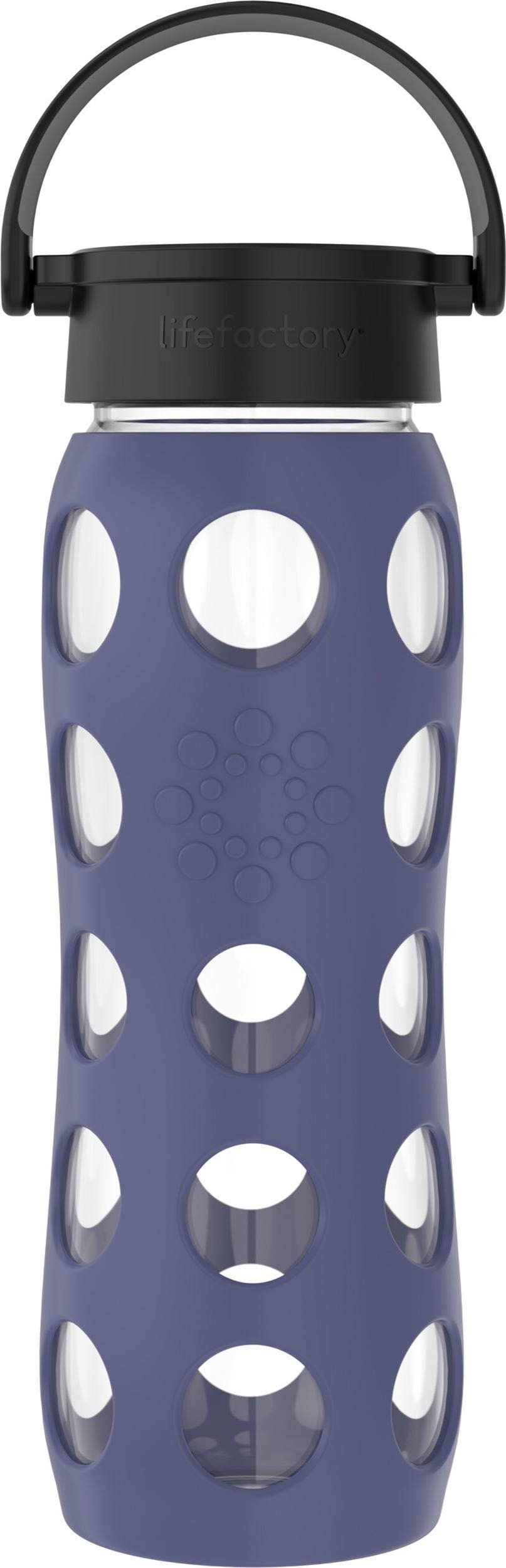 Lifefactory Classic Cap, Dusty Purple 22-Ounce Glass Water Bottle with Protective Silicone Sleeve, 22 Ounce,LG4311BDP4