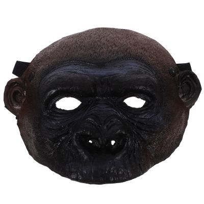 NUOBESTY Masquerade Monkey Mask - Black PU Breathable Halloween Orangutan Costume Gorilla Mask for Party Dance Performance and Hip-Hop Breathable Orangutan Headgear for Men and Women