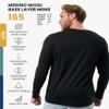 Merino.tech Merino Wool Base Layer - Mens 100% Merino Wool Long Sleeve Thermal Shirts Heavyweight, Midweight, Lite with Socks (X-Large, 165 Heathered Black) view 3