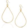 18K Gold Plated Teardrop Earrings for Women Dangle - 18K Gold Plated Dangle Earrings for Women, Long Boho Tear Drop Dangly Hoops, Large Teardrop Hanging Drops, Hypoallergenic view 1
