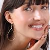 18K Gold Plated Teardrop Earrings for Women Dangle - 18K Gold Plated Dangle Earrings for Women, Long Boho Tear Drop Dangly Hoops, Large Teardrop Hanging Drops, Hypoallergenic view 2