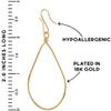 18K Gold Plated Teardrop Earrings for Women Dangle - 18K Gold Plated Dangle Earrings for Women, Long Boho Tear Drop Dangly Hoops, Large Teardrop Hanging Drops, Hypoallergenic view 4