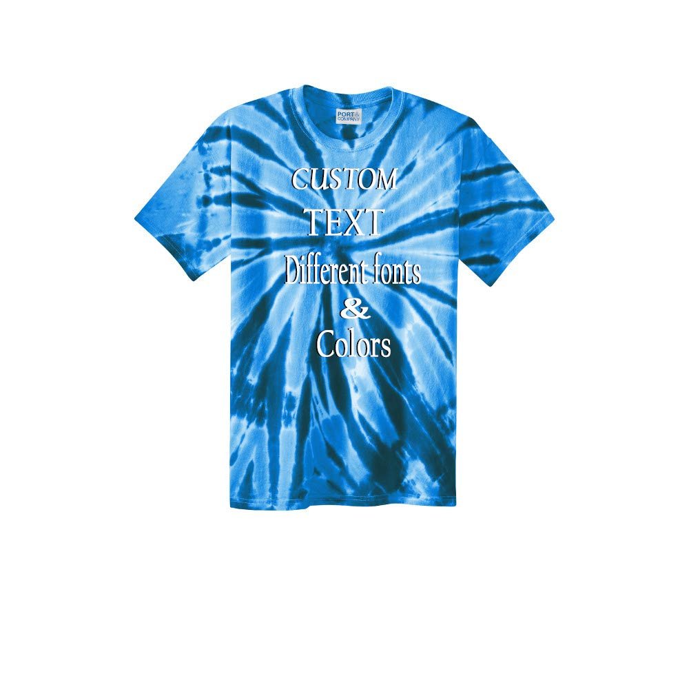 Customized Tie Dye T-Shirt for Adults Personalize with Your Any Custom Text Royal