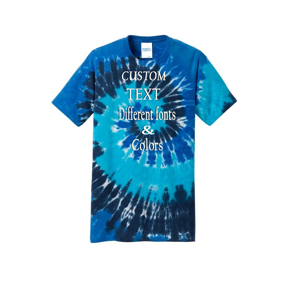 Customized Tie Dye T-Shirt for Adults Personalize with Your Any Custom Text
