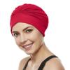 Beemo Swim Caps for Women Swimming Turban Polyester Latex Lined Pleated for Ladies-2pk WH/RE view 2