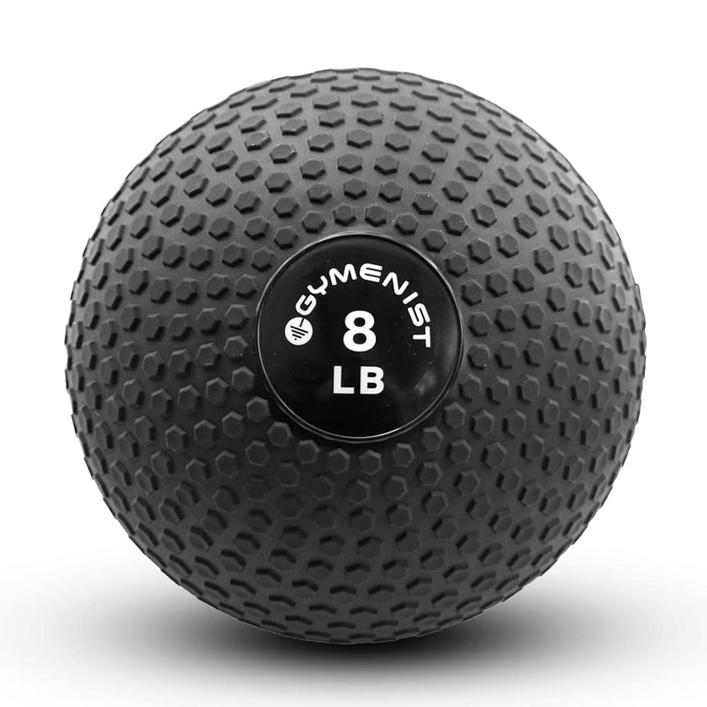 GYMENIST Weighted No Bounce Slam Ball, Intensive Workout, Training, Gym Exercise, Available 4-100 LBS (8 LB), Black