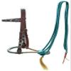 Showman Leather Bosal Headstall w/Teal Rawhide Braided Bosal & Mecate Reins view 1
