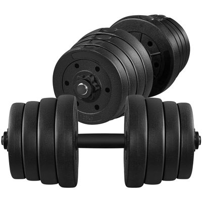 Topeakmart 66LB Adjustable Dumbbell Weight Set Strength Training Equipment for Women & Men in Home Gym Muscle Body Training Black